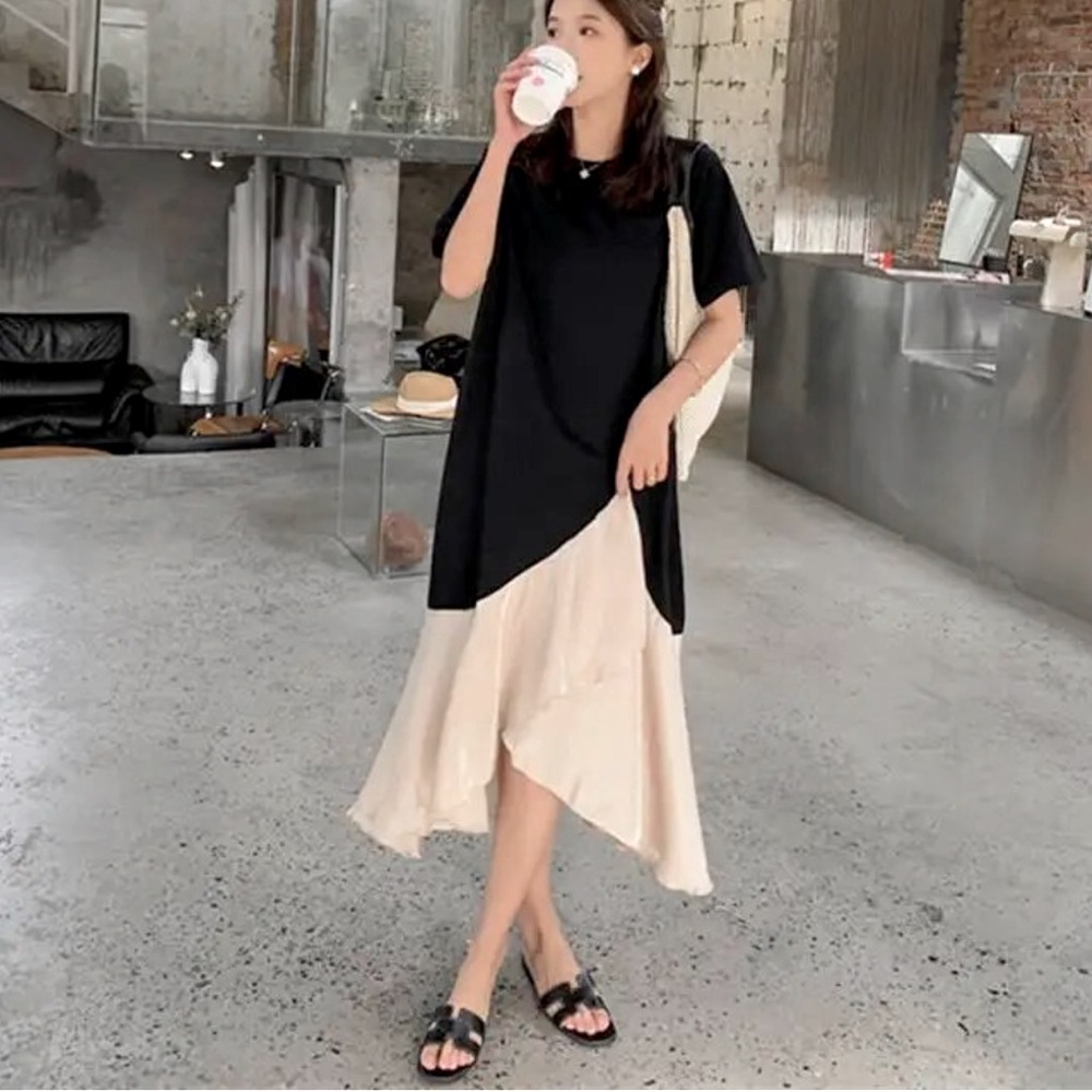 New Korean 2 tone dress